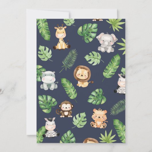 Kute Oerwoud Animals Greenery Baby shower Bedankkaart (Achterkant)