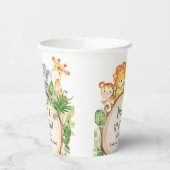 Kute Oerwoud Animals Greenery Baby shower Birthday Papieren Bekers (Links)