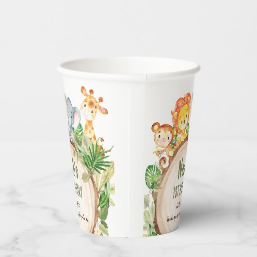 Kute Oerwoud Animals Greenery Baby shower Birthday Papieren Bekers (Rechts)