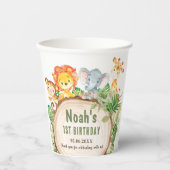 Kute Oerwoud Animals Greenery Baby shower Birthday Papieren Bekers (Voorkant)