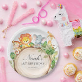 Kute Oerwoud Animals Greenery Baby shower Birthday Papieren Bordje (Feest)