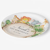 Kute Oerwoud Animals Greenery Baby shower Birthday Papieren Bordje (Gekanteld)