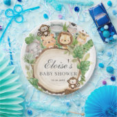 Kute Oerwoud Animals Greenery Baby shower Birthday Papieren Bordje (Feest)