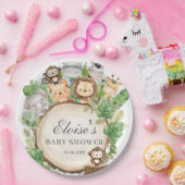 Kute Oerwoud Animals Greenery Baby shower Birthday Papieren Bordje (Feest)