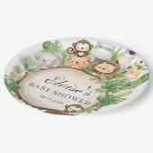 Kute Oerwoud Animals Greenery Baby shower Birthday Papieren Bordje (Gekanteld)