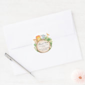 Kute Oerwoud Animals Greenery Baby shower Birthday Ronde Sticker (Envelop)