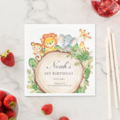 Kute Oerwoud Animals Greenery Baby shower Birthday Servet (Insitu)