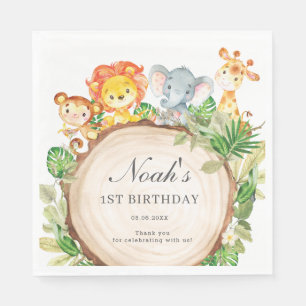 Kute Oerwoud Animals Greenery Baby shower Birthday Servet