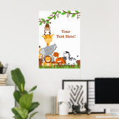 Kute Oerwoud Baby Animals Poster (Thuiskantoor)