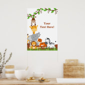 Kute Oerwoud Baby Animals Poster (Keuken)