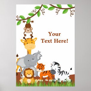 Kute Oerwoud Baby Animals Poster