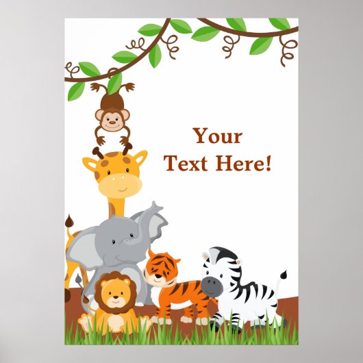 Kute Oerwoud Baby Animals Poster (Voorkant)