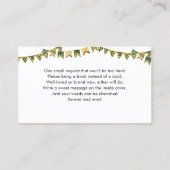 Kute Oerwoud Books for Baby shower Enclosure Kaart Visitekaartje (Achterkant)