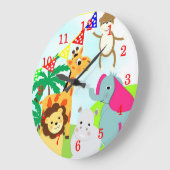 Kute Oerwoud Dieren Kinder klok (Hoek)