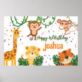 Kute oerwoud party banner poster (Voorkant)