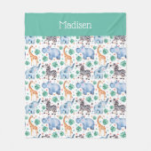 Kute Oerwoud Wilde Dieren Vluchten Blanket Fleece Deken (Voorkant)