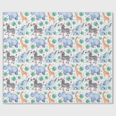 Kute Oerwoud Wilde Dieren Wrappen Papier (Vlak)