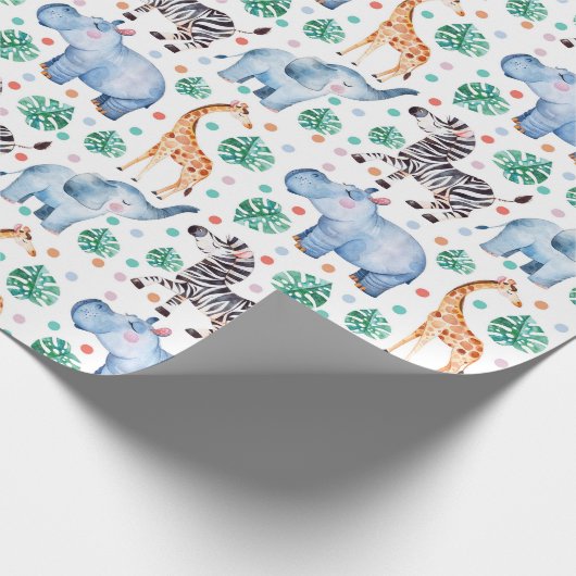 Kute Oerwoud Wilde Dieren Wrappen Papier (Hoek)