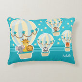 Kute Oerwouden die vliegen in luchtballonnen Accent Kussen (Voorkant)