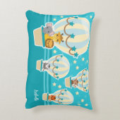 Kute Oerwouden die vliegen in luchtballonnen Accent Kussen (Achterkant (Verticaal))