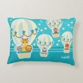 Kute Oerwouden die vliegen in luchtballonnen Accent Kussen (Achterkant)