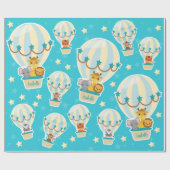 Kute Oerwouden die vliegen in luchtballonnen Cadeaupapier (Vlak)