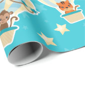 Kute Oerwouden die vliegen in luchtballonnen Cadeaupapier (Rol Hoek)