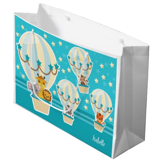 Kute Oerwouden die vliegen in luchtballonnen Groot Cadeauzakje (Voorkant Gekanteld)