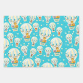 Kute Oerwouden die vliegen in luchtballonnen Inpakpapier Vel (Voorkant 2)