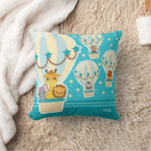 Kute Oerwouden die vliegen in luchtballonnen Kussen (Deken)