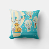 Kute Oerwouden die vliegen in luchtballonnen Kussen (Voorkant)