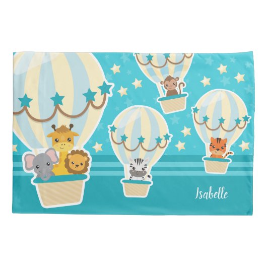 Kute Oerwouden die vliegen in luchtballonnen Kussensloop (Achterkant)