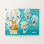 Kute Oerwouden die vliegen in luchtballonnen Legpuzzel (Horizontaal)