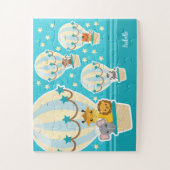 Kute Oerwouden die vliegen in luchtballonnen Legpuzzel (Verticaal)