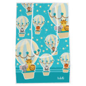 Kute Oerwouden die vliegen in luchtballonnen Medium Cadeauzakje (Achterkant)