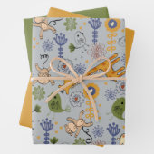 Kute Oerwouden dieren die papierbladen oppakken Inpakpapier Vel (In situ)