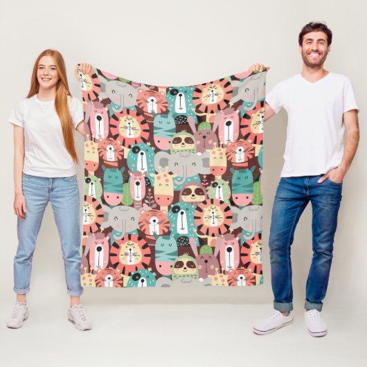 Kute Oerwouden Fleece Deken (In situ)