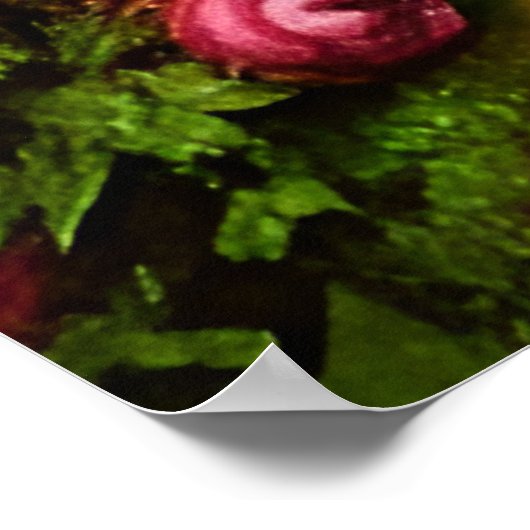 Kute old rusty Combi van bloemen 1970 blauw 3 Poster (Hoek)