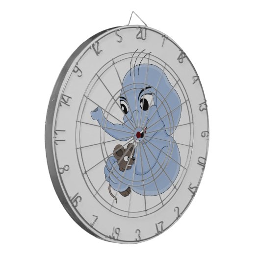 Kute olifant cartoon dart board dartbord (Voorkant Links)