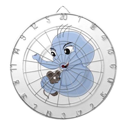 Kute olifant cartoon dart board dartbord (Voorkant)