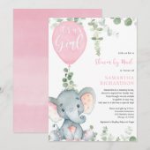 Kute olifant greenery girl douche per post kaart (Voorkant / Achterkant)