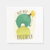 Kute olifant. Hip Hip Hooray kinderen jarig dier Servet (Voorkant)