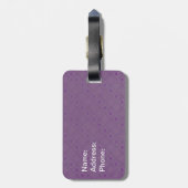 Kute olifant in girale roze en paars bagagelabel (Achterkant verticaal)