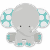 Kute olifant, kleine olifant - Blauwe grijs Sticker (Voorkant)