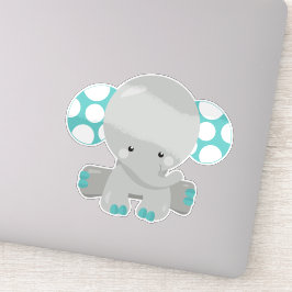 Kute olifant, kleine olifant - Blauwe grijs Sticker