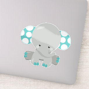 Kute olifant, kleine olifant - Blauwe grijs Sticker