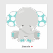 Kute olifant, kleine olifant - Blauwe grijs Sticker (Vel)