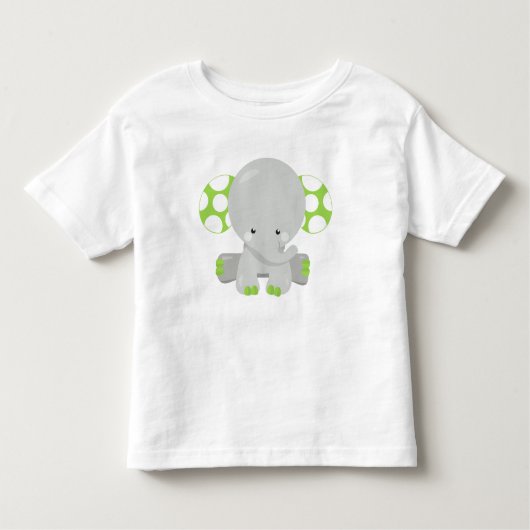 Kute olifant, kleine olifant - groene grijs kinder shirts (Voorkant)