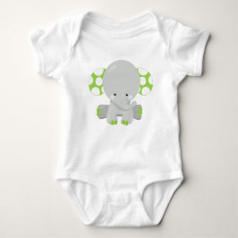 Kute olifant, kleine olifant - groene grijs romper