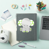 Kute olifant, kleine olifant - groene grijs sticker (iPad Cover)